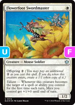 MTG Flowerfoot Swordmaster BloomBurrow Uncommon Creature Mouse Soldier NM-Foil - Image 2