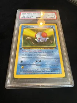 Tentacool 56/62 Fossil 1st Edition PSA 8 Pokemon - Image 3