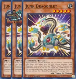 Yugioh! 3x Junk Dragonlet MP25-EN340 Common 1st Ed NM - Image 1