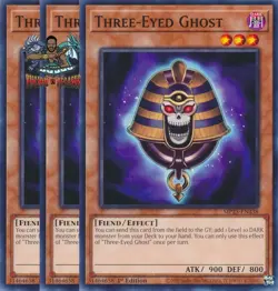 Yugioh! 3x Three-Eyed Ghost MP25-EN338 Common 1st Ed NM - Image 1