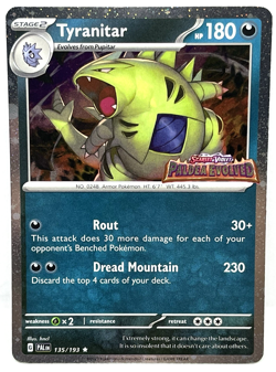 Tyranitar - 135/193 Pokemon Paldea Evolved Premium Collection Stamped Promo Card - Image 1