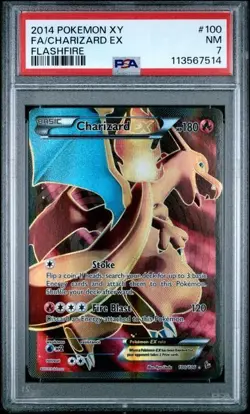 PSA 7 Charizard EX 100/106 Flashfire English Full Art - Pokemon Trading Card - Image 1
