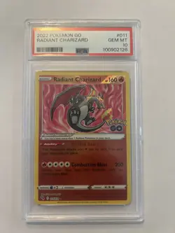 Pokemon TCG Radiant Charizard Holo Card Pokemon Go 011/078 PSA 10 - Image 1