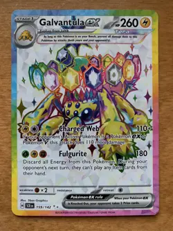 Pokemon Stellar Crown Galvantula EX Ultra Rare Holo Card 159/142 (NM) - Image 1