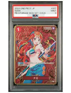 PSA 9 Nami ST01-007 Parallel Gold THE BEST Storage Box Set ONE PIECE Card JPN - Image 1