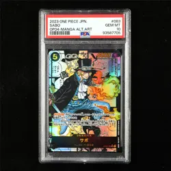 PSA 10 GEM MT 2023 One Piece JPN Sabo OP04-083 SR (Manga Alt Art) - Image 2
