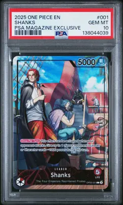 2025 ONE PIECE PROMOS PSA MAGAZINE EXCLUSIVE #001 SHANKS PSA 10 - Image 1