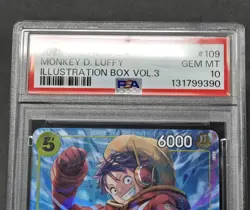 2025 ONE PIECE PROMOS ILLUSTRATION BOX VOL.3 #109 MONKEY D. LUFFY PSA 10 - Image 2