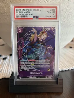 Namco One Piece Two Legends Black Maria Alt Art SR Foil OP08-074 EN PSA 10 - Image 1
