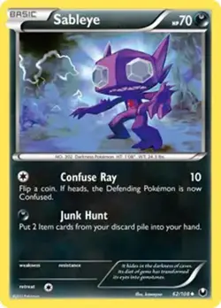 Sableye - 62/108 - Pokemon Dark Explorers Black & White Non-Holo Card LP - Image 1