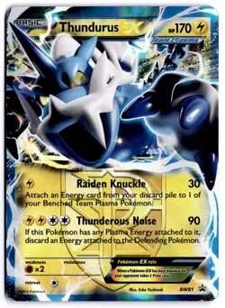 Thundurus EX (Team Plasma) - BW81 Promo Holo - Black and White Promos - MP - Image 1