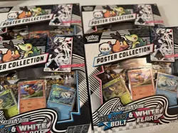 Lot of 4 Pokemon TCG Scarlet and Violet Black Bolt White Flare Poster Collection - Image 4