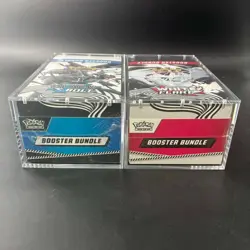 2x Pokemon Black Bolt White Flare Sealed Booster Bundle Display Case W/Acrylic - Image 1