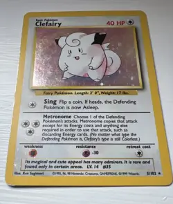 Pokemon TCG Clefairy Holo Card Base Set 5/102 Vintage WOTC - Image 2