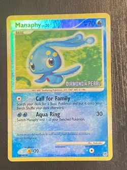 Manaphy Lv. 20 Reverse Holo Pokemon Card 9 / 130 Diamond Pearl - Image 1