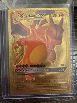 Pokemon Charizard GX HP250 Blackstar Promo #SM211 Gold Accent Foil Fan Art Card - Image 1