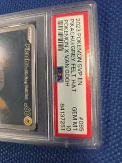 Pokemon Pikachu With Grey Felt Hat SVP 085 Van Gogh Promo Card - PSA 10 - Image 4