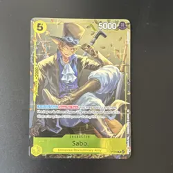 One Piece Sabo P-073 Promo Foil Character Card 5000 Power English - Image 1