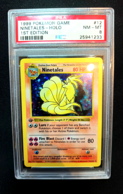 Pokemon Card - Ninetales Holo Base Set Shadowless 1st Edition PSA 8 - Image 1