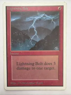 Lightning Bolt Unlimited Edition MP Magic The Gathering MTG Vintage 1993 - Image 1