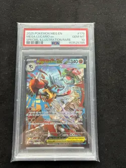 PSA 10 GEM MINT Mega Lucario EX 179/132 Mega Evolutions SIR Pokemon Card - Image 3