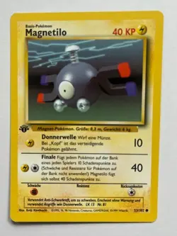1st Edition Magnetilo Magnemite 53/102 German Base Set WOTC Pokemon Card NM - Image 1