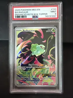 Pokemon Bulbasaur 133/132 Me01: Mega Evolution Holo STAMPED Promo PSA 9 MINT - Image 1