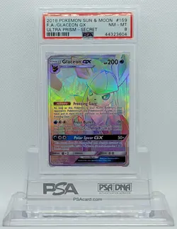 POKEMON ULTRA PRISM GLACEON GX #159 SECRET/HYPER RARE HOLO FOIL PSA 8 NM-MT #* - Image 2