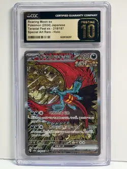 CGC Pristine 10 Roaring Moon ex SAR Terastal Festival Japanese Pokemon Card TCG - Image 1