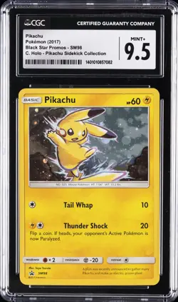 2017 POKEMON BLACK STAR PROMOS #SM98 PIKACHU CGC 9.5 - Image 1