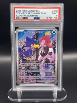 121159651 Team Rocket's Murkrow 2025 Pokemon Destined Rivals #200/182 PSA 9 - Image 1