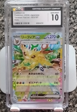 Pokemon TCG Leafeon ex Double Rare Holo Japanese CGC 10 Terastal Fest 003/187 - Image 1