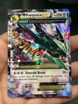 Pokemon TCG M Rayquaza EX Roaring Skies Holo 76/108- Damaged - Image 1