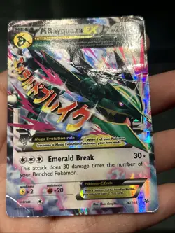 Pokemon TCG M Rayquaza EX Roaring Skies Holo 76/108- Damaged - Image 2
