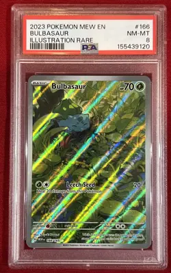 2023 Pokemon MEW EN Bulbasaur #166 Illustration Rare PSA 8 - Image 1