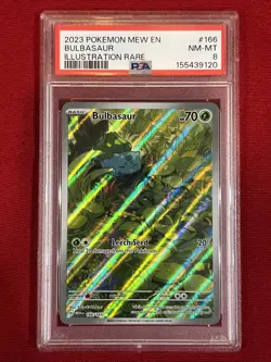 2023 Pokemon MEW EN Bulbasaur #166 Illustration Rare PSA 8 - Image 2