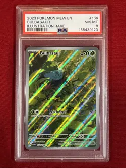 2023 Pokemon MEW EN Bulbasaur #166 Illustration Rare PSA 8 - Image 3