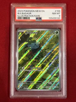2023 Pokemon MEW EN Bulbasaur #166 Illustration Rare PSA 8 - Image 4