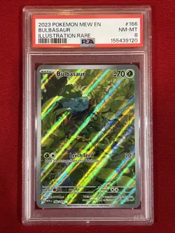 2023 Pokemon MEW EN Bulbasaur #166 Illustration Rare PSA 8 - Image 5