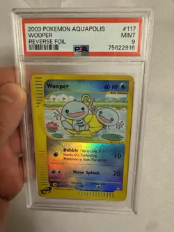 2003 Pokemon - Wooper Reverse Holo E Reader Aquapolis 117/147 - PSA 9 Mint! WOTC - Image 1
