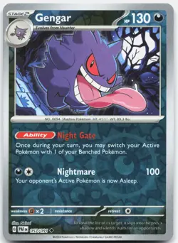 Gengar 057/091 Uncommon Paldean Fates Pokemon Reverse Holo Near Mint - Image 1