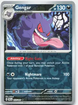 Gengar 057/091 Uncommon Paldean Fates Pokemon Reverse Holo Near Mint - Image 1
