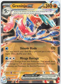 Greninja ex 106/167 Double Rare Twilight Masquerade Pokemon Near Mint - Image 1