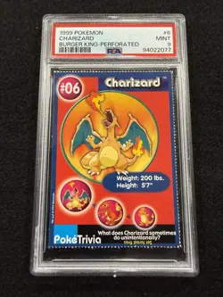Pokemon Charizard #6 Perforated Burger King Promo in a PSA 9 !! - Image 1