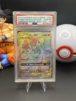 Pokemon TCG Gardevoir & Sylveon GX #225 Secret Rare PSA 10 *slightly scratched* - Image 1