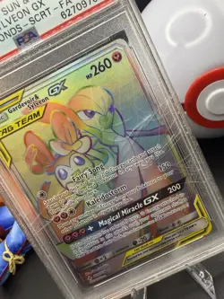 Pokemon TCG Gardevoir & Sylveon GX #225 Secret Rare PSA 10 *slightly scratched* - Image 4