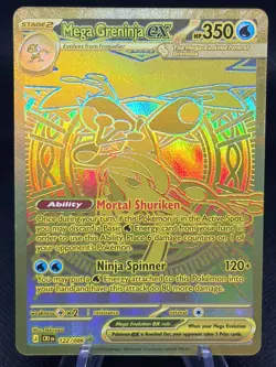 Pokemon TCG Chaos Rising Mega Greninja Ex Mega Hyper Rare GOLD 122/086 Mint - Image 1