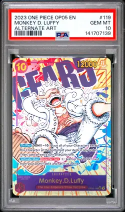 Monkey D. Luffy PSA10 2023 One Piece Op05-Awakening Alternate Art #119 - Image 1