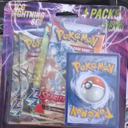 Pokemon TCG Lightning Set 4 Packs Plus Bonus Card The Fairfield Company Sealed - Image 1