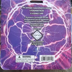 Pokemon TCG Lightning Set 4 Packs Plus Bonus Card The Fairfield Company Sealed - Image 2
